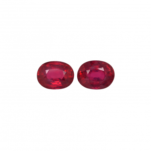 Madagascar Ruby Oval 8x6mm Matching Pair Approximately 3 Carat
