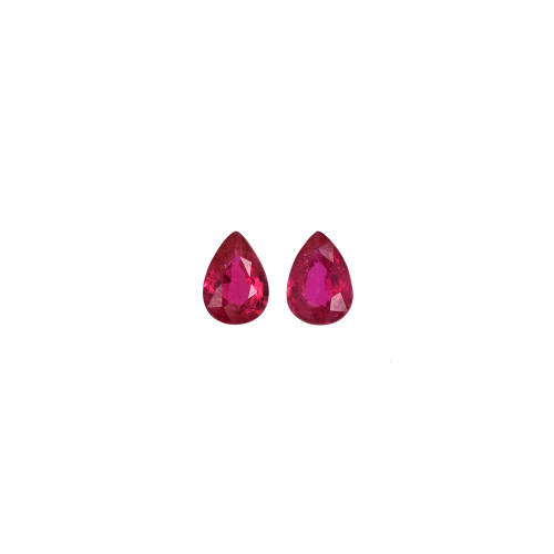 Madagascar Ruby Pear Shape 7x5mm Matching Pair Approximately 1.60 Carat