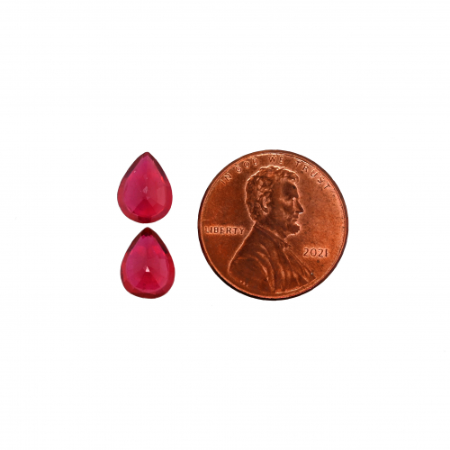 Madagascar Ruby Pear Shape 9x7mm Matching Pair Approximately 4.2 Carat