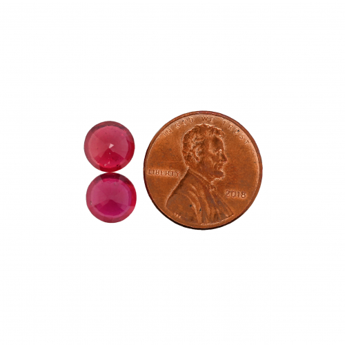 Madagascar Ruby Round 8mm Matching Pair Approximately 5.50 Carat