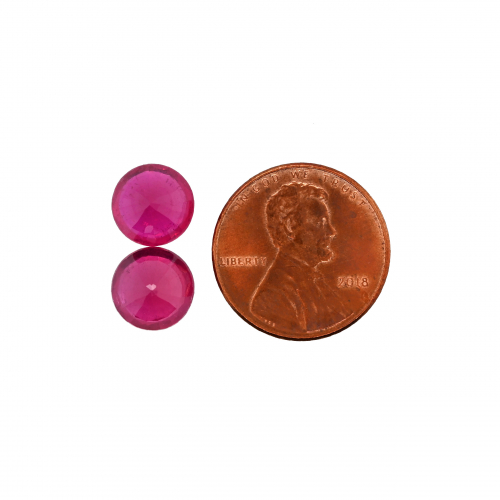 Madagascar Ruby Round 9mm Matching Pair Approximately 7.47 Carat