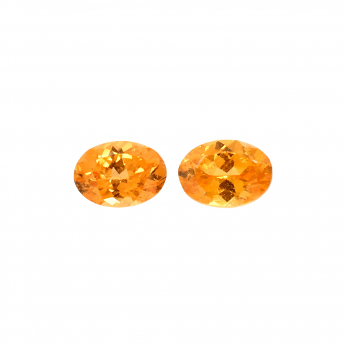 Mandarin Garnet Oval 7x5mm Matching Pair Approximately 2 Carat