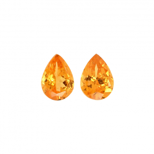 Mandarin Garnet Pear Shape 7x5mm Matching Pair Approximately 1.62 Carat