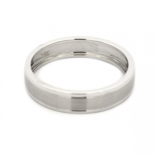 Men's Ring Band Plain In 14k White Gold (rg5796)
