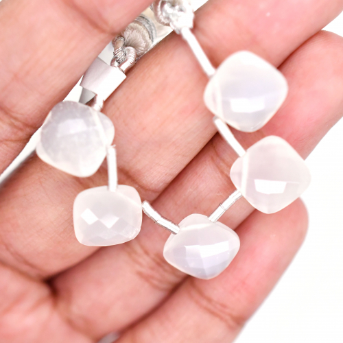 Moonstone Drops Cushion Shape 10mm drilled Drops 5 Pieces