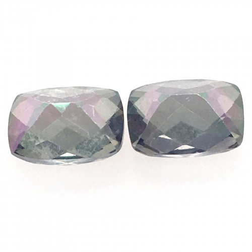 Mystic Topaz Emerald cushion 9x7mm Approximately 5.78 Carat Matched Pair