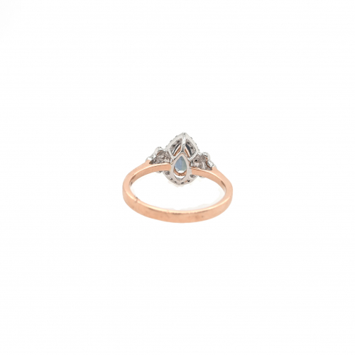 Natural Alexandrite Pear 0.59 Carat Ring With Diamond Accent in 14K Dual Tone (Rose & White) Gold