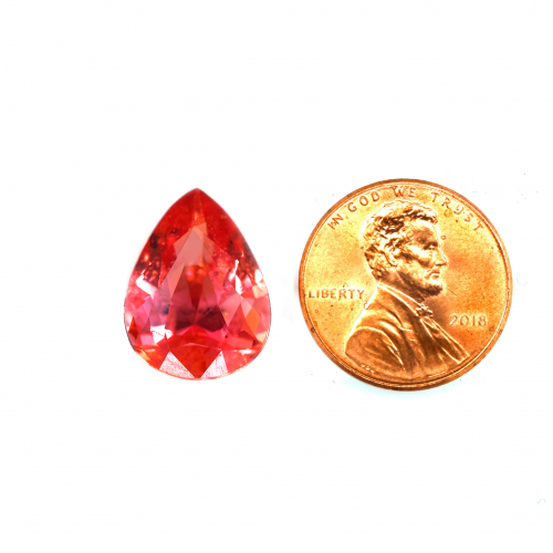 Natural Padparadscha Sapphire Pear Shape 7.9 x 5.9mm Approximately 1.33 Carat