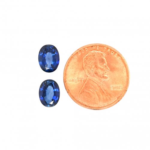 Nigerian Blue Sapphire Oval Shape 8x6mm Matching Pair Approximately 3.26 Carat