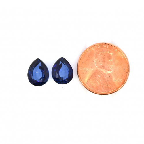 Nigerian Blue Sapphire Pear Shape 10x8mm Matching Pair Approximately 7.94 Carat