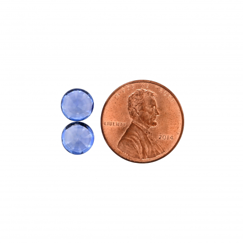 Nigerian Blue Sapphire Round 7.5mm Matching Pair Approximately 4.72 Carat