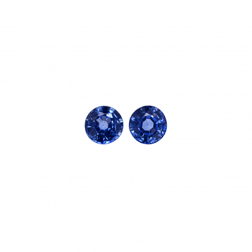Nigerian Blue Sapphire Round 7.5mm Matching Pair Approximately 4.72 Carat