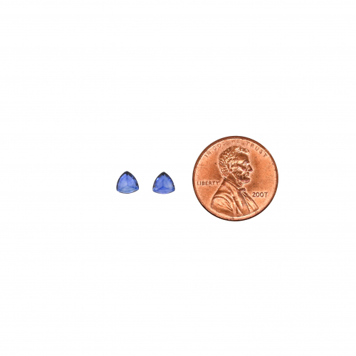 Nigerian Blue Sapphire Trillion 5mm Matching Pair Approximately 1.30 Carat