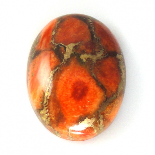 Orange Copper Turquoise Cab Oval 16X12mm Approximately 7 Carat.