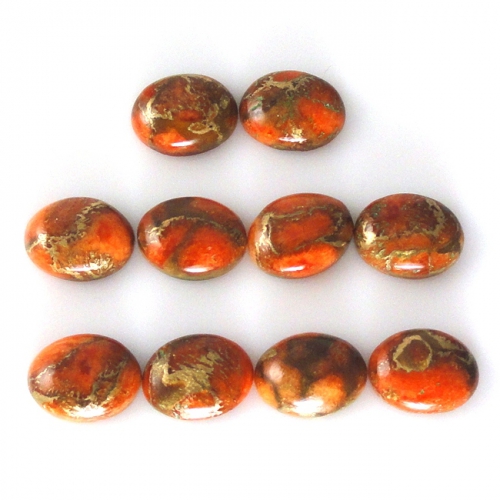 Orange Copper Turquoise Cab Oval 8x6mm Approximately 9 Carat