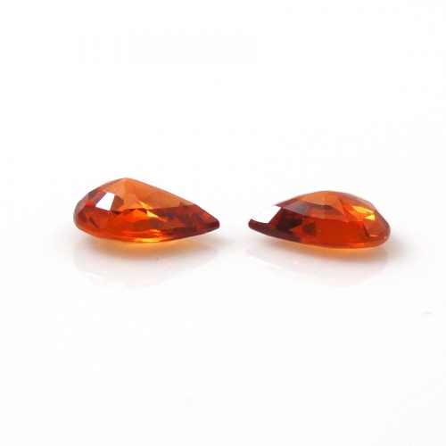 Orange Sapphire Pear Shape 8x6mm matching Pair 2.34 Carat