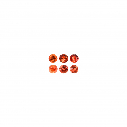 Orange Sapphire Round 3.1mm Approximately 0.85 Carat