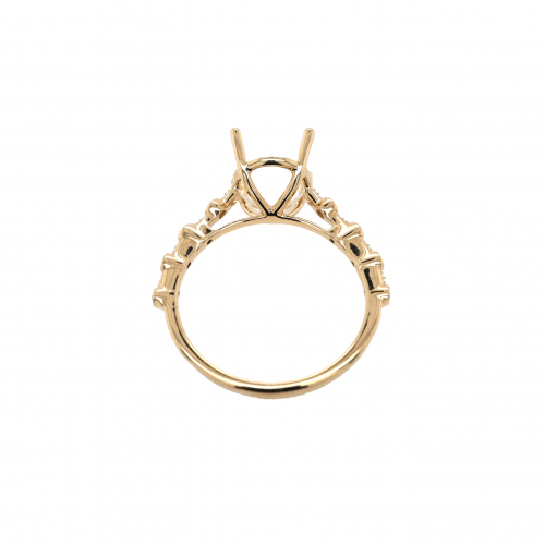Oval 10x8mm Ring Semi Mount In 14k Yellow Gold With Accent Diamonds (rg3452)