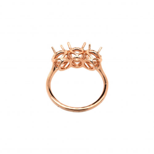 Oval 5.5x4.5mm Ring Semi Mount in 14K Rose Gold With Diamond Accents (RSO148)