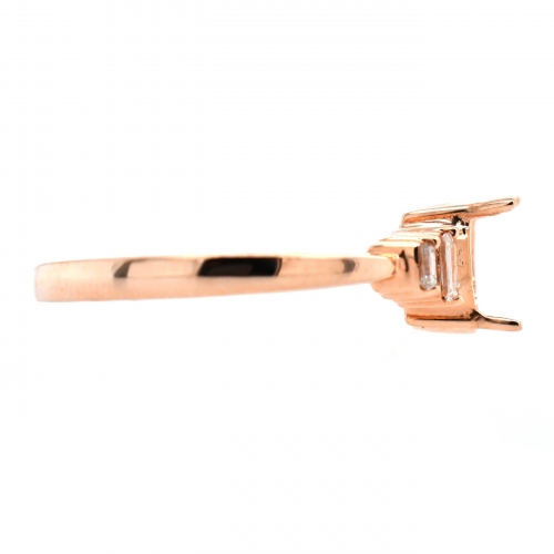 Oval 7x5mm Ring Semi Mount in 14K Rose Gold with White Diamonds ( RG1353 )