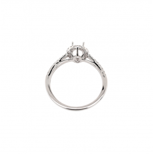 Oval 7x5mm Ring Semi Mount In 14k White Gold With Accent Diamonds (rg0363)