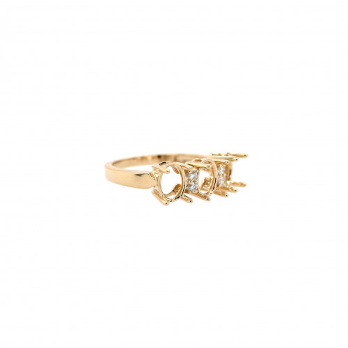 Oval 7x5mm Ring Semi Mount In 14k Yellow Gold With Diamond Accents (rg0514)