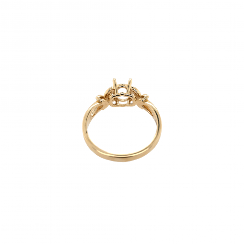 Oval 7x5mm Ring Semi Mount in 14K Yellow Gold With Diamond Accents (RG1128)