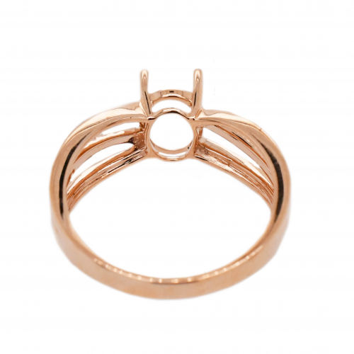 Oval 8x6mm Ring Semi Mount In 14k Rose Gold With White Diamonds (rg0880)