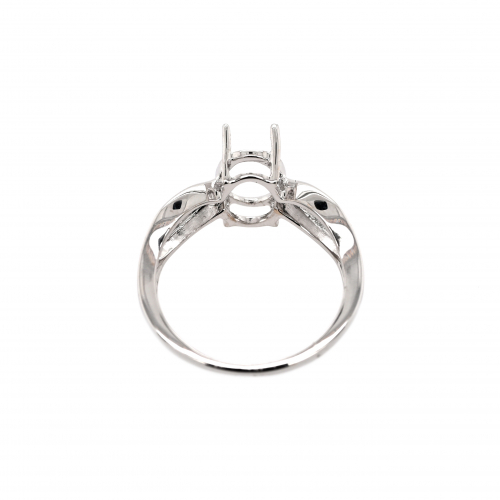 Oval 9x7mm Ring Semi Mount In 14k White Gold (uro0309)