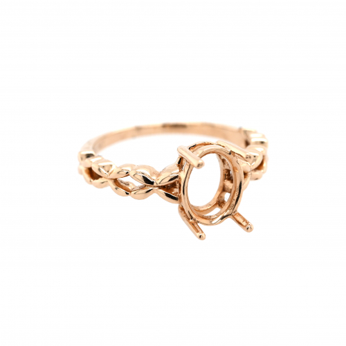 Oval 9x7mm Ring Semi Mount In 14k Yellow Gold (uro0301)