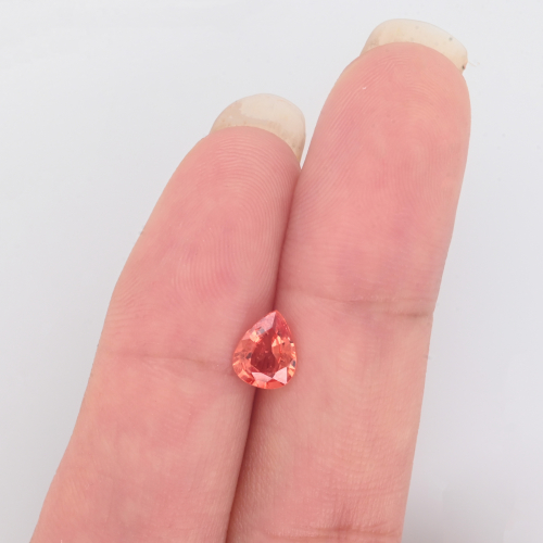 Padparadscha Sapphire Pear 7.5x 6mm Single Piece Approximately 1.01 Carat