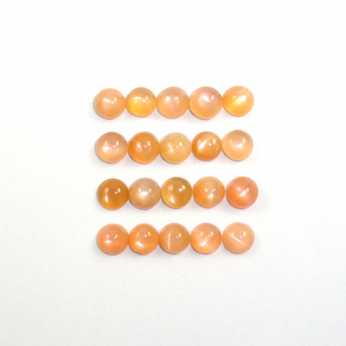 Peach Moonstone Cab Round 5mm Approximately 10 Carat