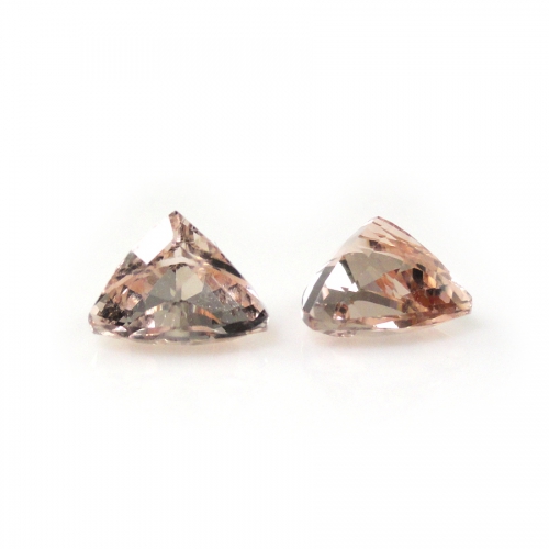 Peach Morganite Trillion Shape 7MM Matched Pair Approximately 2.28 Carat