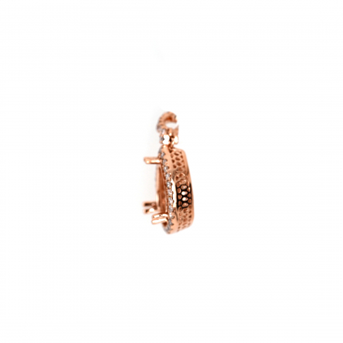 Pear Shape 10x7mm Pendant Semi Mount in 14K Rose Gold With Diamond Accents (PD0780)