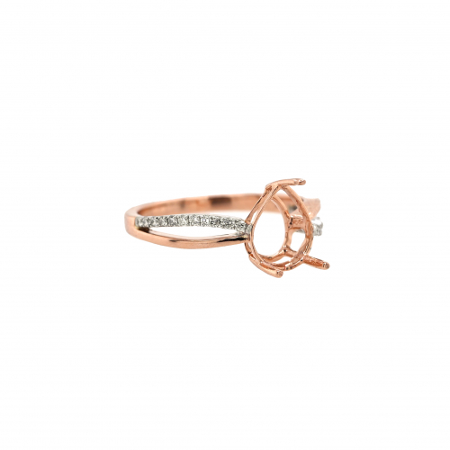 Pear Shape 10x7mm Ring Semi Mount in 14K  Dual Tone (White/Rose) Gold with White Diamond (RG3838)
