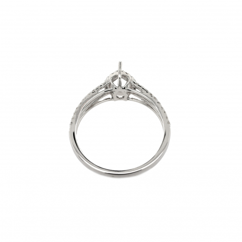 Pear Shape 6x4mm Ring Semi Mount in 14K White Gold with Accent Diamonds (RG0038)