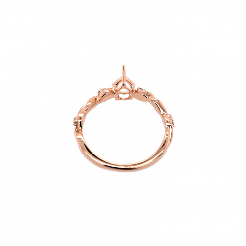 Pear Shape 7x5mm Ring Semi Mount in 14K Rose Gold (RG3837)