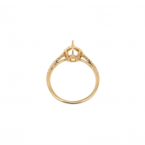Pear Shape 7x5mm Ring Semi Mount in 14K Yellow Gold with Accent Diamonds (RG0357)