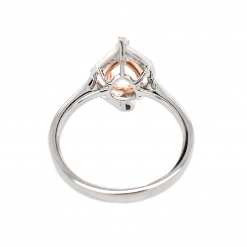 Pear Shape 8x6mm Ring Semi Mount in 14K Dual Tone (White/Rose Gold) With White Diamonds (RG2570