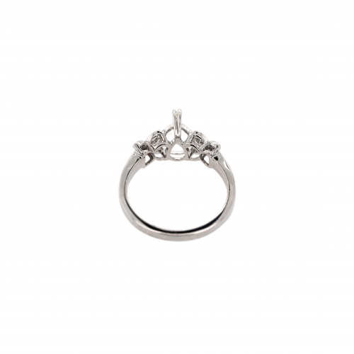 Pear Shape 9x7mm Ring Semi Mount in 14K White Gold With Diamond Accents (RG1307)