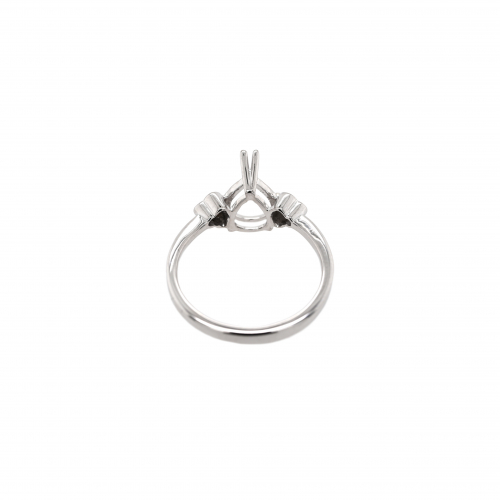 Pear Shape 9x7mm Ring Semi Mount in 14K White Gold With Diamond Accents (RG1470)