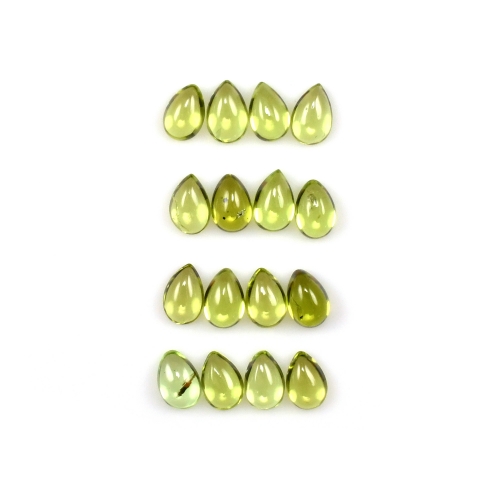Peridot Cabs Pear Shape 6x4mm Approximately 8.00 Carat