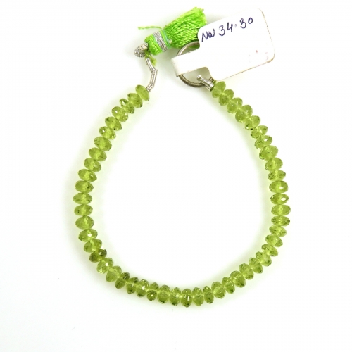 Peridot Drops Round Shape 6mm Accent Beads 6 Inch Line