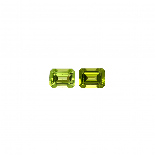 Peridot Emerald Cut 8x6mm Matched Pair Approximately 3.10 Carat