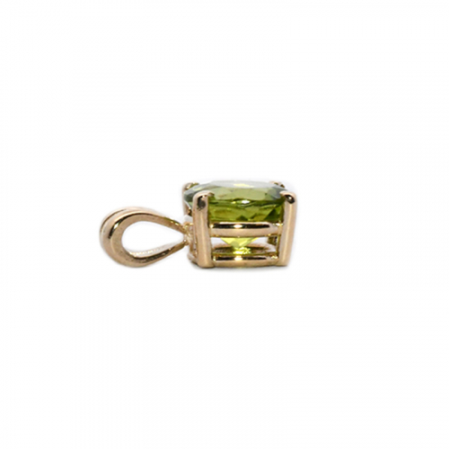 Peridot Round 1.80 Carat Pendant In 14k Yellow Gold (chain Not Included)