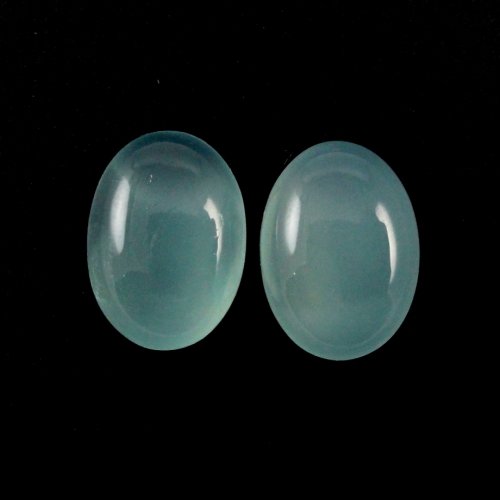 Peruvian Chalcedony Cab Oval 18X13mm Matching Pair Approximately 21 Carat