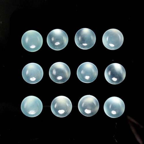 Peruvian Chalcedony Cab Round 7mm Approximately 13 Carat.