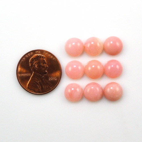 Pink Opal Cab Round 8mm Approximately 14 Carat