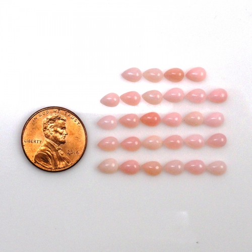 Pink Opal Cabs Pear Shape 6x4mm Approximately 10 Carat