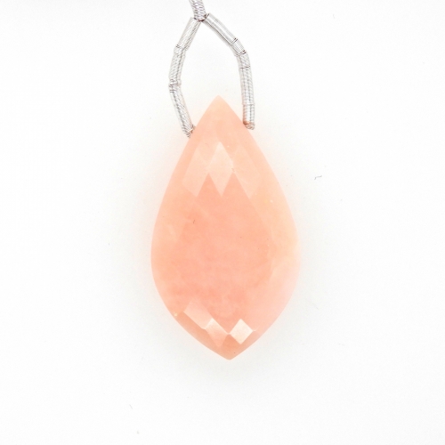 Pink Opal Drop Leaf Shape 33x18mm Drilled Bead Single Pendant Piece
